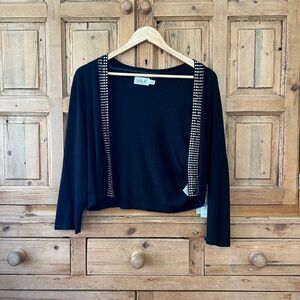NWT Eliza J. XL Black Bedazzled Cardigan Sweater‎ - Slight Flaws